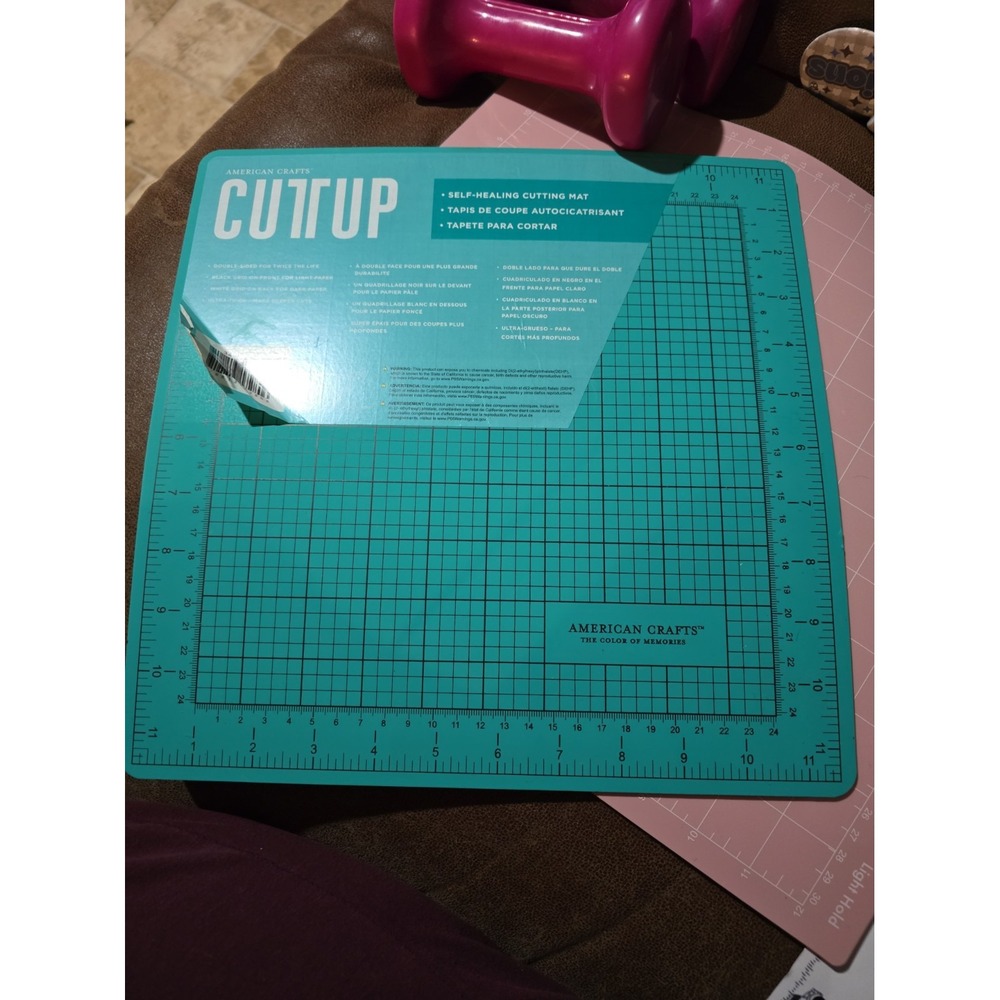 American Crafts Cuttup 12x12 Teal Double-Sided Self-Healing Cutting Mat New